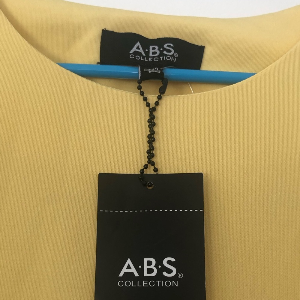 ABS Collection Yellow Ruffle LaceUp Shoulder Dress - Picture 5 of 10